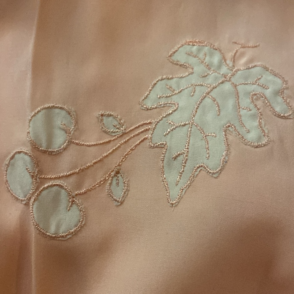 Vintage Little Duchess lounge pj set peach silk small crop pant high rise - Picture 11 of 12